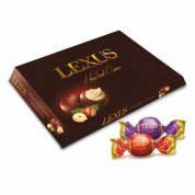 Конфеты "LEXUS BOX" из молочного шоколада с ореховым кремом (чёрная кор.) 150 гр