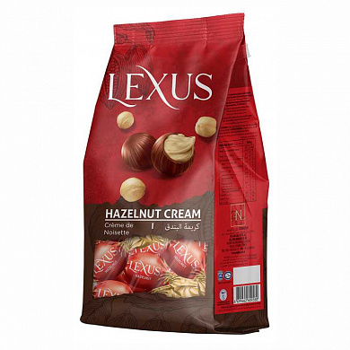 конфеты "lexus" из молочного шоколада с ореховым кремом (пакет) 200 гр