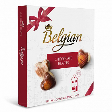 шоколадные конфеты the belgian сердечки 200гр*12шт