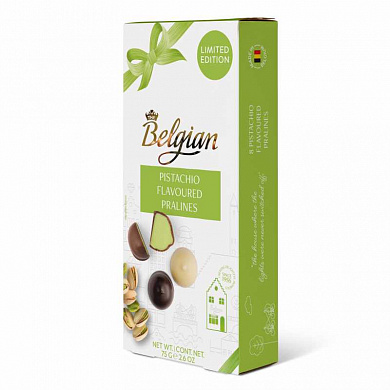 шоколадные конфеты belgian пралине со вкусом фисташки 75гр*12шт