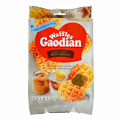 gaodian вафли сливочные (флоупак) 108гр*12шт