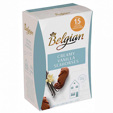 шоколадные конфеты дары моря the belgian из молочного шоколада с ванильной начинкой 135гр