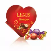 Конфеты "LEXUS" из молочного шоколада с ореховым кремом (сердце, картон) 110 гр