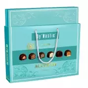 Шоколадные конфеты Династия Ассорти с темным шоколадом в сумочке 260гр (голубая упаковка)