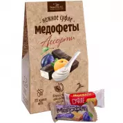 Медофеты Суфле Ассорти с йогуртом/курагой/черносливом и медом в шоколадной глазури 150г